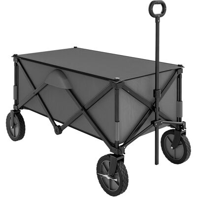 OEM Chariot De Jardin Pliable Avec Bâche Amovible, Poignée Télescopique Et Inclinaison Réglable - 5 Sacs, 108 X 55 X 93 Cm, Gris Foncé - Publicité OEM Chariot De Jardin Pliable Avec Bâche Amovible, Poignée Télescopique Et Inclinaison Réglable - 5 Sacs, 108 X 55 X 93 Cm, Gris Foncé - Publicité