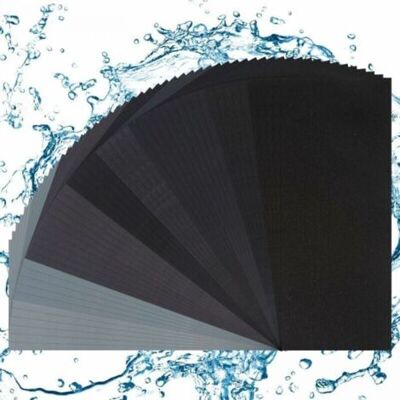 ABYSSE Papier De Verre, 50 Pcs Papiers De Verre Carrosserie À L'Eau Pour Polissage Et Ponçage, Papier À Poncer À L'Eau Utilise Pour Bois Peinture Verre (320 400 600 800 1000 1200 1500 2000 2500 3000 Mailles) - Publicité ABYSSE Papier De Verre, 50 Pcs Papiers De Verre Carrosserie À L'Eau Pour Polissage Et Ponçage, Papier À Poncer À L'Eau Utilise Pour Bois Peinture Verre (320 400 600 800 1000 1200 1500 2000 2500 3000 Mailles) - Publicité