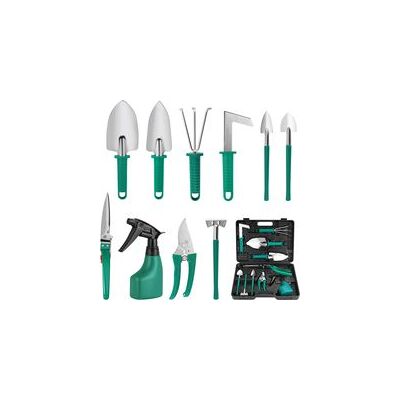 ENLENK Kit De Jardinage, 10 Pièces En Acier Inoxydable Outils De Jardinage Avec Boîte De Rangement,truelle, Râteau, Et Pulvérisateur(vert) - Publicité ENLENK Kit De Jardinage, 10 Pièces En Acier Inoxydable Outils De Jardinage Avec Boîte De Rangement,truelle, Râteau, Et Pulvérisateur(vert) - Publicité