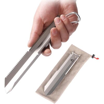 MIXHOME Taruor Truelle À Main Titanium Jardin Dentelée Pelle Camping Extérieur Randonnée Voyage Sac À Dos Avec Clip - Publicité MIXHOME Taruor Truelle À Main Titanium Jardin Dentelée Pelle Camping Extérieur Randonnée Voyage Sac À Dos Avec Clip - Publicité