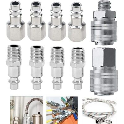 ENLENK 10 Pcs Raccords De Compresseur 1/4"bsp Raccord Rapide Pneumatique Europen Coupleur Pneumatique D'air Kit Compresseur Accessoire D'air Tuyau Air Comprim Du Connecteur Homme Femme" - Publicité ENLENK 10 Pcs Raccords De Compresseur 1/4"bsp Raccord Rapide Pneumatique Europen Coupleur Pneumatique D'air Kit Compresseur Accessoire D'air Tuyau Air Comprim Du Connecteur Homme Femme" - Publicité