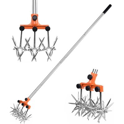 ALVIOR Cultivateur Rotatif - Manche Rétractable 144,8 Cm - Tête Étoilée Acier Inoxydable - Pour Ameublissement Sol Jardin Extérieur - Kit Avec Dents Amovibles ×3 - Publicité ALVIOR Cultivateur Rotatif - Manche Rétractable 144,8 Cm - Tête Étoilée Acier Inoxydable - Pour Ameublissement Sol Jardin Extérieur - Kit Avec Dents Amovibles ×3 - Publicité