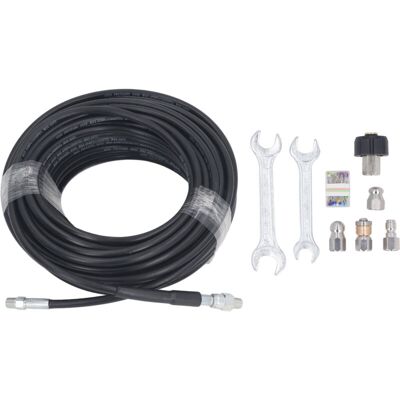 TOOLTEK Jeffergarden Kit De Nettoyage D'Égouts De 50 Pi Pour Nettoyeurs Haute Pression 5 800 Psi M22 À 1/4 Npt, Ensemble De Buses De Tuyau De Vidange Pivotantes À Connexion Rapide - Publicité TOOLTEK Jeffergarden Kit De Nettoyage D'Égouts De 50 Pi Pour Nettoyeurs Haute Pression 5 800 Psi M22 À 1/4 Npt, Ensemble De Buses De Tuyau De Vidange Pivotantes À Connexion Rapide - Publicité