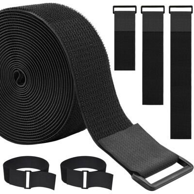 OEM Attaches De Câble Robustes De 5 Cm X 4,9 M Avec 15 Boucles, Sangles Auto-agrippantes Noires, Attaches De Câble Réutilisables Pour L'Organisation Ou Le Rangement-crezuo - Publicité OEM Attaches De Câble Robustes De 5 Cm X 4,9 M Avec 15 Boucles, Sangles Auto-agrippantes Noires, Attaches De Câble Réutilisables Pour L'Organisation Ou Le Rangement-crezuo - Publicité