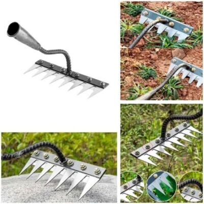 TRYWISE Râteau-manche Multifonctionnel Manuel Pour Le Désherbage, Outil Agricole Et Domestique Efficace À 8 Dents, Démontable Et Polyvalent - Publicité TRYWISE Râteau-manche Multifonctionnel Manuel Pour Le Désherbage, Outil Agricole Et Domestique Efficace À 8 Dents, Démontable Et Polyvalent - Publicité