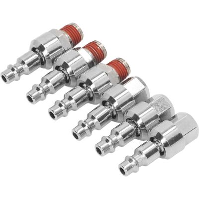 LBVIE Lot De 6 Raccords Pour Tuyau D'Air, Filetage Npt 1/4 Pouce, Coupleur D'Air Pivotant À 360 Degrés, Embouts Mâles À Connexion Rapide En Acier Inoxydable - Publicité LBVIE Lot De 6 Raccords Pour Tuyau D'Air, Filetage Npt 1/4 Pouce, Coupleur D'Air Pivotant À 360 Degrés, Embouts Mâles À Connexion Rapide En Acier Inoxydable - Publicité
