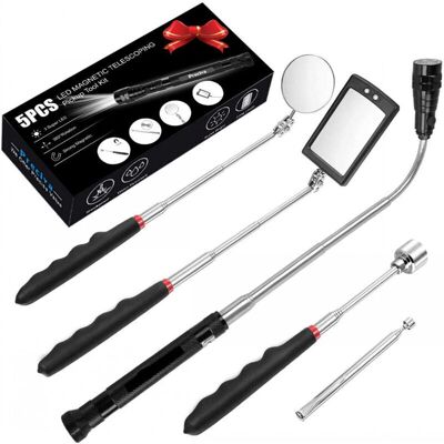 Scotch 5 Pcs Outil De Préhension Magnétique Télescopique Pour Ramassage Avec Led, Comprenant 15lb/1lb Outil De Ramassage/rond/carré Miroir D'Inspection/poignée Télescopique Pivot 360ḟ, 4 Batteries(cinq Kit) - Publicité Scotch 5 Pcs Outil De Préhension Magnétique Télescopique Pour Ramassage Avec Led, Comprenant 15lb/1lb Outil De Ramassage/rond/carré Miroir D'Inspection/poignée Télescopique Pivot 360ḟ, 4 Batteries(cinq Kit) - Publicité