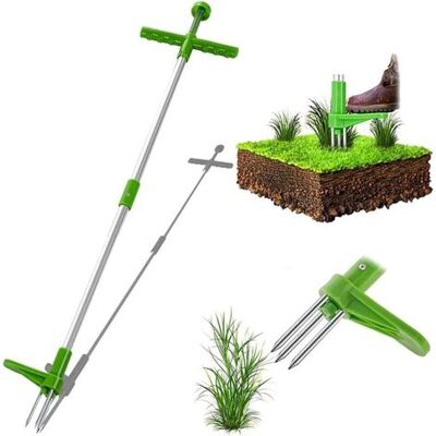 IRISFR Lntyq Extracteur De Mauvaises Herbes Manuel Avec Poignée En Acier Et 3 Griffes, Outil De Jardinage Pour Pelouse Et Jardin - Publicité IRISFR Lntyq Extracteur De Mauvaises Herbes Manuel Avec Poignée En Acier Et 3 Griffes, Outil De Jardinage Pour Pelouse Et Jardin - Publicité