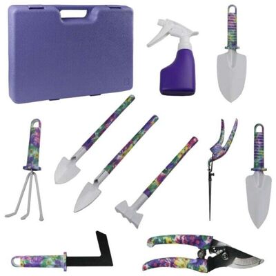 OEM Ensemble D'Outils De Jardinage 10 Pièces En Aluminium Imprimé Floral, Avec Truelle, Râteau Etc. Publicité OEM Ensemble D'Outils De Jardinage 10 Pièces En Aluminium Imprimé Floral, Avec Truelle, Râteau Etc. Publicité