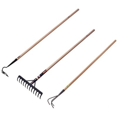 OEM Ensemble De 3 Outils De Jardinage : Houe, Râteau, Ruissier - Publicité OEM Ensemble De 3 Outils De Jardinage : Houe, Râteau, Ruissier - Publicité
