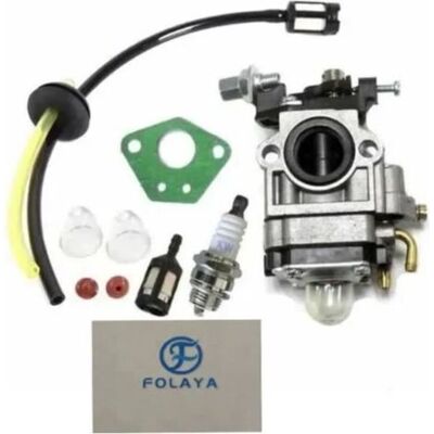 FANGMEDIA Folaya Carburateur Et Joint + Tuyau + Bougie D\'allumage Pour Débroussailleuse Multifonctions 5en1 52cc 49cc 43cc - Publicité FANGMEDIA Folaya Carburateur Et Joint + Tuyau + Bougie D\'allumage Pour Débroussailleuse Multifonctions 5en1 52cc 49cc 43cc - Publicité