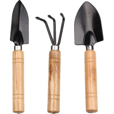 FANGMEDIA Outils De Jardin Manche En Bois Épais Râteau À Trois Dents Pelle Pointue Grand Ensemble De Trois Pièces De Jardinage Noir Mini Ensemble De Pelle À Fleurs De Sol Multi-succulent - Publicité FANGMEDIA Outils De Jardin Manche En Bois Épais Râteau À Trois Dents Pelle Pointue Grand Ensemble De Trois Pièces De Jardinage Noir Mini Ensemble De Pelle À Fleurs De Sol Multi-succulent - Publicité