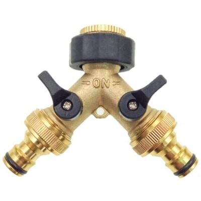 ZVD Adaptateur De Robinet En Laiton À 2 Voies, Adaptateur De Robinet De Jardin À Double Robinet Avec Vannes Marche/arrêt Individuelles Pour La Maison, La Cuisine, Le Jardin, L'Extérieur - Publicité ZVD Adaptateur De Robinet En Laiton À 2 Voies, Adaptateur De Robinet De Jardin À Double Robinet Avec Vannes Marche/arrêt Individuelles Pour La Maison, La Cuisine, Le Jardin, L'Extérieur - Publicité