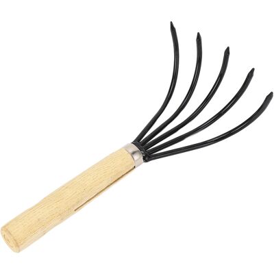 WEYTOLL Râteau De Jardin À Main, 5 Dents En Acier, Manche En Bois, Design Ergonomique, Cultivateur À Griffes Pour Labourer Et Ameublir Le Sol (court). Publicité WEYTOLL Râteau De Jardin À Main, 5 Dents En Acier, Manche En Bois, Design Ergonomique, Cultivateur À Griffes Pour Labourer Et Ameublir Le Sol (court). Publicité