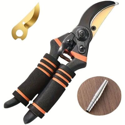 OEM 3pcs Set, Professionnel Alliage De Titane Jardinage Cisailles De Taille 21.59 Cm Avec Ressort En Acier Inoxydable 304, Lame En Titane Aiguisée Dorée - Ciseaux De Jardinage En Acier - Publicité OEM 3pcs Set, Professionnel Alliage De Titane Jardinage Cisailles De Taille 21.59 Cm Avec Ressort En Acier Inoxydable 304, Lame En Titane Aiguisée Dorée - Ciseaux De Jardinage En Acier - Publicité