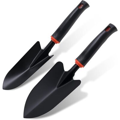 GRASSLIN Lot De 2 - Pelle De Jardin - Outil De Jardinage - Planter Et Désherber - Acier Au Carbone - Noir - 30x10cm Et 25x8cm - Publicité GRASSLIN Lot De 2 - Pelle De Jardin - Outil De Jardinage - Planter Et Désherber - Acier Au Carbone - Noir - 30x10cm Et 25x8cm - Publicité