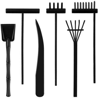 FATRD Lot De 6 Mini Râteaux De Jardin Zen Rakes, Outils De Poussée En Plastique Pour Table À Sable, Bureau À La Maison Ou Sur Table De Travail.-15.5x5.5x0.8cm-black - Publicité FATRD Lot De 6 Mini Râteaux De Jardin Zen Rakes, Outils De Poussée En Plastique Pour Table À Sable, Bureau À La Maison Ou Sur Table De Travail.-15.5x5.5x0.8cm-black - Publicité