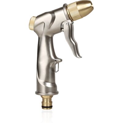 Melissa Pistolet Pulvérisateur Pour Tuyau D'Arrosage Avec Buse Complète En Laiton, Pistolet À Eau 100 % Métal Robuste, Buse De Pulvérisation Haute Pression Pour L'Arrosage Des Plantes, Le Nettoyage, Le Lavage - Publicité Melissa Pistolet Pulvérisateur Pour Tuyau D'Arrosage Avec Buse Complète En Laiton, Pistolet À Eau 100 % Métal Robuste, Buse De Pulvérisation Haute Pression Pour L'Arrosage Des Plantes, Le Nettoyage, Le Lavage - Publicité