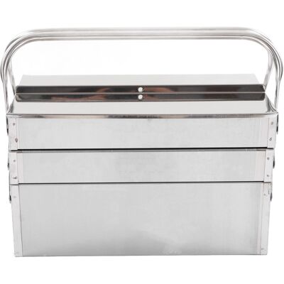 WEYTOLL Boîte À Outils Pliable En Acier Inoxydable, Multifonctionnelle, 3 Couches, 5 Plateaux, Rangement Pliable En Porte-à-faux - Publicité WEYTOLL Boîte À Outils Pliable En Acier Inoxydable, Multifonctionnelle, 3 Couches, 5 Plateaux, Rangement Pliable En Porte-à-faux - Publicité