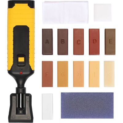 MOXIE Kit De Réparation De La Maison De Ménage Réparations Du Sol Diy Outil De Planche En Bois Multifonctionnel En Bois Rayures Utilitaire Réparateur Avec 11 Blocs De Cire - Publicité MOXIE Kit De Réparation De La Maison De Ménage Réparations Du Sol Diy Outil De Planche En Bois Multifonctionnel En Bois Rayures Utilitaire Réparateur Avec 11 Blocs De Cire - Publicité