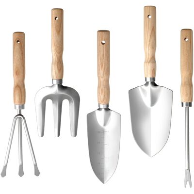 Generic Ensemble D'Outils De Jardin, 5pcs Garden Tool Set, Outil De Jardin Manche En Bois Pour Jardinage Plantes Intérieur Extérieur Avec Une Pelle Fourchette - Publicité Generic Ensemble D'Outils De Jardin, 5pcs Garden Tool Set, Outil De Jardin Manche En Bois Pour Jardinage Plantes Intérieur Extérieur Avec Une Pelle Fourchette - Publicité