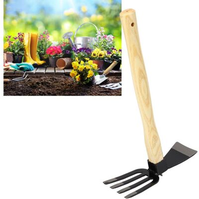 MOXIE Outil De Jardinage Manuel : Houe, Râteau, En Acier Au Carbone Avec Manche En Bois, Pour Désherber, Récolter, Creuser Et Planter - Publicité MOXIE Outil De Jardinage Manuel : Houe, Râteau, En Acier Au Carbone Avec Manche En Bois, Pour Désherber, Récolter, Creuser Et Planter - Publicité