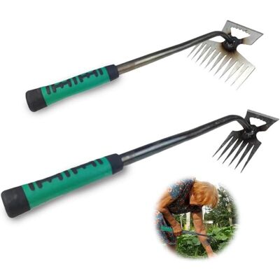 Scotch 2 Pièce Désherbeur Manuel, Arrache Mauvaise Herbe Jardinage, Râteau De Désherbage Avec Poignée, Outil Desherbage En Métal Pour Une Utilisation Dans Les Jardins, Pelouses, Terrasses - Publicité Scotch 2 Pièce Désherbeur Manuel, Arrache Mauvaise Herbe Jardinage, Râteau De Désherbage Avec Poignée, Outil Desherbage En Métal Pour Une Utilisation Dans Les Jardins, Pelouses, Terrasses - Publicité