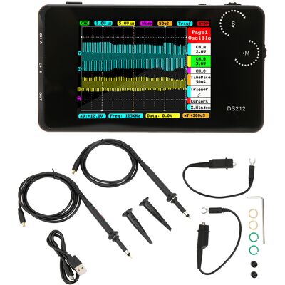 WEYTOLL Oscilloscope Numérique Portable Ds212, Format De Poche, 2 Canaux, Avec Interface Usb - Publicité WEYTOLL Oscilloscope Numérique Portable Ds212, Format De Poche, 2 Canaux, Avec Interface Usb - Publicité