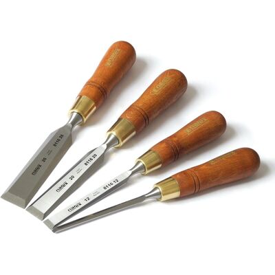 SYMOLEXA 4 - Ciseau À Bois - Manche En Charme - Lame Acier Allié - Pour Menuiserie Et Assemblage Queue D&39aronde - Naturel - 6x12x20x26cm - Publicité SYMOLEXA 4 - Ciseau À Bois - Manche En Charme - Lame Acier Allié - Pour Menuiserie Et Assemblage Queue D&39aronde - Naturel - 6x12x20x26cm - Publicité