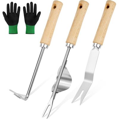 GRASSLIN 4 Pièces - Outil Désherbage - Couteau Jardin - Acier Inoxydable Manche Bois - Extraction Racines Joints Pierres - Jardin Potager Parc - Bois Et Argent - 32,5x9,5x4,8cm - Publicité GRASSLIN 4 Pièces - Outil Désherbage - Couteau Jardin - Acier Inoxydable Manche Bois - Extraction Racines Joints Pierres - Jardin Potager Parc - Bois Et Argent - 32,5x9,5x4,8cm - Publicité