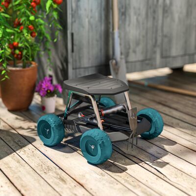 PZCC Siège De Jardin Sur Roues Tabouret De Jardinage Plateau À Outils Pour Désherber Planter 50 X 49 X 32 Cm Vert Foncé - Publicité PZCC Siège De Jardin Sur Roues Tabouret De Jardinage Plateau À Outils Pour Désherber Planter 50 X 49 X 32 Cm Vert Foncé - Publicité