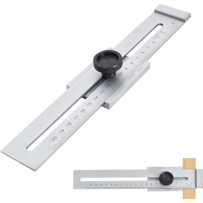 RYTTGOP 1 - Trusquin De Traçage - Jauge De Marquage - Précision 0,1 Mm - Acier Au Carbone - Pour Menuiserie Et Métal - Argent - 20x5 Cm - Publicité RYTTGOP 1 - Trusquin De Traçage - Jauge De Marquage - Précision 0,1 Mm - Acier Au Carbone - Pour Menuiserie Et Métal - Argent - 20x5 Cm - Publicité