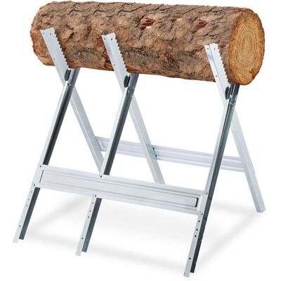 OEM Chevalet De Sciage, Couper Le Bois, Pliable, Support Tronçonneuse, Acier, Hxlxp: 81 X 75,5 X 81 Cm, Argenté - Publicité OEM Chevalet De Sciage, Couper Le Bois, Pliable, Support Tronçonneuse, Acier, Hxlxp: 81 X 75,5 X 81 Cm, Argenté - Publicité