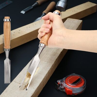 LBVIE Ciseau À Bois En Acier Cr V De 22 Mm (0,87 Po) À Manche En Bois, Outil De Menuiserie À Lame Tranchante - Publicité LBVIE Ciseau À Bois En Acier Cr V De 22 Mm (0,87 Po) À Manche En Bois, Outil De Menuiserie À Lame Tranchante - Publicité