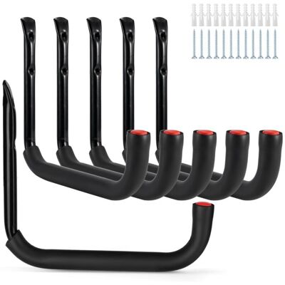 IRISFR Crochets De Garage, Lot De 6 Supports Muraux Pour Outils De Rangement Avec Bras Géant De 25 X 23 Cm, Robustes Et Adaptés Aux Outils De Jardin, Échelles, Vélos Et Objets Encombrants - 25 X 23 Cm - Publicité IRISFR Crochets De Garage, Lot De 6 Supports Muraux Pour Outils De Rangement Avec Bras Géant De 25 X 23 Cm, Robustes Et Adaptés Aux Outils De Jardin, Échelles, Vélos Et Objets Encombrants - 25 X 23 Cm - Publicité