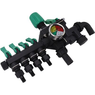 MCKENSA Collecteur De Tuyau D'Arrosage 4 Voies Avec Robinet En Y, Interrupteur Séparé, Multifonction, Installation Facile, Antirouille, Pour Jardin Et Exploitation Agricole, Avec Manomètre. Publicité MCKENSA Collecteur De Tuyau D'Arrosage 4 Voies Avec Robinet En Y, Interrupteur Séparé, Multifonction, Installation Facile, Antirouille, Pour Jardin Et Exploitation Agricole, Avec Manomètre. Publicité