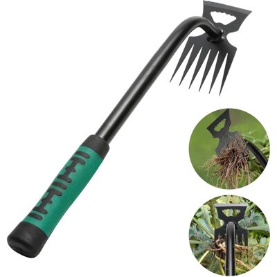 OEM Désherbeur Manuel En Acier Inoxydable - Outil De Jardinage Avec Poignée Caoutchouc - Râteau Désherbage Cour, Pissenlits (6 Dents) - Publicité OEM Désherbeur Manuel En Acier Inoxydable - Outil De Jardinage Avec Poignée Caoutchouc - Râteau Désherbage Cour, Pissenlits (6 Dents) - Publicité