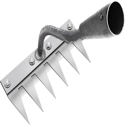ALVIOR Rateau De Désherbage - Acier Au Manganèse Épaissi - 6 Dents - Pour Désherber Aérer Labourer Semer - Sans Manche - 1 Pièce - Publicité ALVIOR Rateau De Désherbage - Acier Au Manganèse Épaissi - 6 Dents - Pour Désherber Aérer Labourer Semer - Sans Manche - 1 Pièce - Publicité