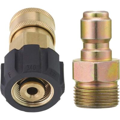 MOXIE Adaptateur De Nettoyeur Haute Pression, Kit De Connexion Rapide De 9,5 Mm, M22 14 Mm Vers M22, Raccord Métrique 5000 Psi - Publicité MOXIE Adaptateur De Nettoyeur Haute Pression, Kit De Connexion Rapide De 9,5 Mm, M22 14 Mm Vers M22, Raccord Métrique 5000 Psi - Publicité