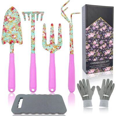 LUMIERE Ensemble D'Outils De Jardin Fleuris 6 Pièces, Kit De Jardinage Avec Un Joli Imprimé, Outils De Jardinage Cadeaux Pour Femmes Avec Une Truelle À Transplanter - Publicité LUMIERE Ensemble D'Outils De Jardin Fleuris 6 Pièces, Kit De Jardinage Avec Un Joli Imprimé, Outils De Jardinage Cadeaux Pour Femmes Avec Une Truelle À Transplanter - Publicité