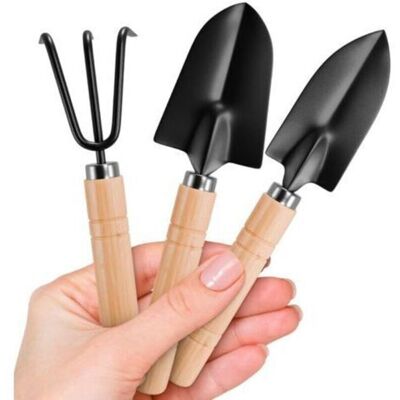 SANS MARQUE Ensemble De 3 Petits Outils De Jardinage : Petite Bêche, Râteau À Main Ergonomique, Manche En Bois Massif Antirouille, Pelle Pour Creuser Et Entretenir Les Plantes D'Intérieur. Publicité SANS MARQUE Ensemble De 3 Petits Outils De Jardinage : Petite Bêche, Râteau À Main Ergonomique, Manche En Bois Massif Antirouille, Pelle Pour Creuser Et Entretenir Les Plantes D'Intérieur. Publicité