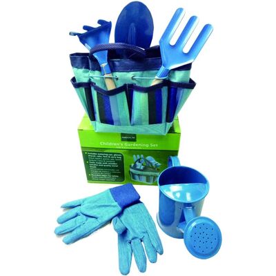 AQUAFORGE Outils De Jardin Pour Tout-petits, Outils De Jardin Pour Enfants, Arrosoir, Gants, Truelle, Pelle, Râteau, Sac De Jardin Et Robe Enfant (bleue) - Publicité AQUAFORGE Outils De Jardin Pour Tout-petits, Outils De Jardin Pour Enfants, Arrosoir, Gants, Truelle, Pelle, Râteau, Sac De Jardin Et Robe Enfant (bleue) - Publicité