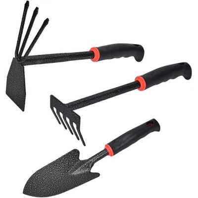 LAVVE Ensemble D'Outils De Jardin, Kit De 3 Outils De Jardin, Houe À Main, Râteau À Main, Petit Matériel De Jardinage - Publicité LAVVE Ensemble D'Outils De Jardin, Kit De 3 Outils De Jardin, Houe À Main, Râteau À Main, Petit Matériel De Jardinage - Publicité