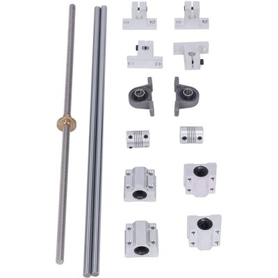WEYTOLL Kit Vis-mère T8, Axes Optiques Horizontaux 350 Mm, Palier De Support D'Arbre À Double Rail 8 Mm - Publicité WEYTOLL Kit Vis-mère T8, Axes Optiques Horizontaux 350 Mm, Palier De Support D'Arbre À Double Rail 8 Mm - Publicité