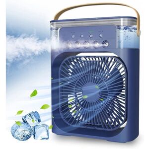 SJQKA Climatiseur Portable, Refroidisseur D'Air Alimenté Par Usb, Humidificateur, Petit Refroidisseur D'Air À 7 Led Avec 3 Vitesses, Ventilateur Ultra-silencieux Pour La Famille, Les Voyages Et Le Bureau - Publicité SJQKA Climatiseur Portable, Refroidisseur D'Air Alimenté Par Usb, Humidificateur, Petit Refroidisseur D'Air À 7 Led Avec 3 Vitesses, Ventilateur Ultra-silencieux Pour La Famille, Les Voyages Et Le Bureau - Publicité