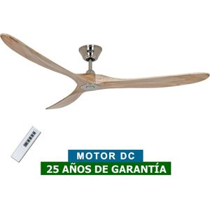 Ventilateur de plafond CasaFan 318016 ECO GENUINO 180cm bois massif naturel / chrome satiné - Publicité