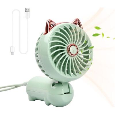 LUMIERE Ventilateur Portable, Mini Ventilateur Usb Avec Batterie Rechargeable Et 3 Vitesses, Petit Ventilateur Électrique Personnel Et Mignon, Éventail Pliable - Vert - Publicité LUMIERE Ventilateur Portable, Mini Ventilateur Usb Avec Batterie Rechargeable Et 3 Vitesses, Petit Ventilateur Électrique Personnel Et Mignon, Éventail Pliable - Vert - Publicité