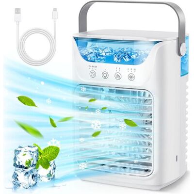 MOXIE Sjlerst Ventilateur De L'Unité De Climatisation-climatiseur Portable Et Refroidisseur D'Air Humidificateur Et Ventilateur De Refroidissement De Bureau 4-en-1 Avec 700ml / 2 Brouillard - Publicité MOXIE Sjlerst Ventilateur De L'Unité De Climatisation-climatiseur Portable Et Refroidisseur D'Air Humidificateur Et Ventilateur De Refroidissement De Bureau 4-en-1 Avec 700ml / 2 Brouillard - Publicité
