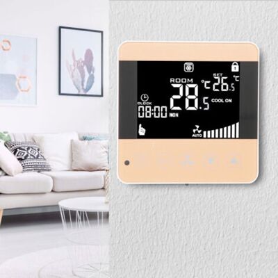 ABYSSE Hy08ac-3 Réseau Intelligent Écran Tactile Climatisation Centrale Thermostat Lcd Modèle Wifi, Thermostat De Climatisation Intelligent - Thermostat De Commutateur De Bobine De Ventilateur - Publicité ABYSSE Hy08ac-3 Réseau Intelligent Écran Tactile Climatisation Centrale Thermostat Lcd Modèle Wifi, Thermostat De Climatisation Intelligent - Thermostat De Commutateur De Bobine De Ventilateur - Publicité