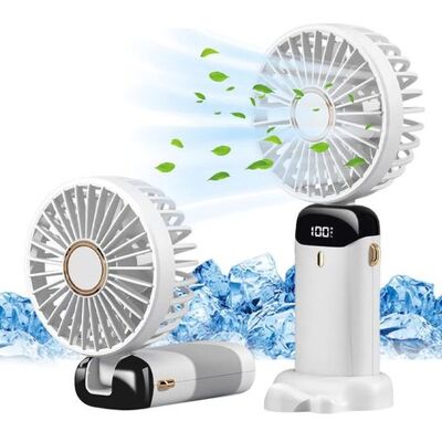 OEM Ventilateur Portatif, Ventilateur Portable Rechargeable Par Usb Avec 5 Vitesses, Mini Ventilateur Pliable À Piles Avec Affichage Led (blanc) - Publicité OEM Ventilateur Portatif, Ventilateur Portable Rechargeable Par Usb Avec 5 Vitesses, Mini Ventilateur Pliable À Piles Avec Affichage Led (blanc) - Publicité
